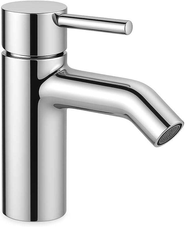 BASIK Miscelatore Bidet in Ottone Cromato – Rubinetto Monocomando dal Design Moderno e Lucente, Facile da Installare e Durevole nel Tempo