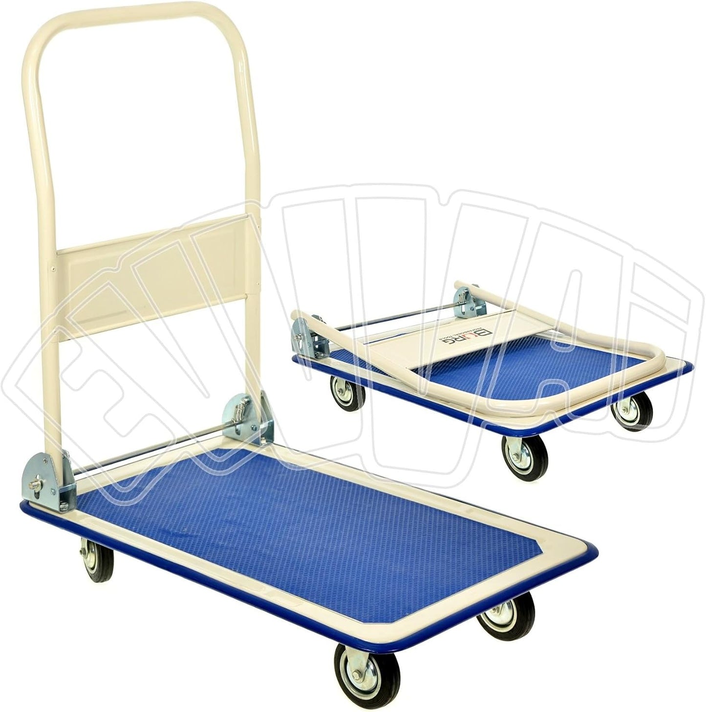BASIK Carrello Portapacchi Pieghevole 150 kg – Piattaforma di Trasporto con 4 Ruote Silenziose, Carrellino Richiudibile Salvaspazio per Magazzino, Ufficio, Casa e Traslochi