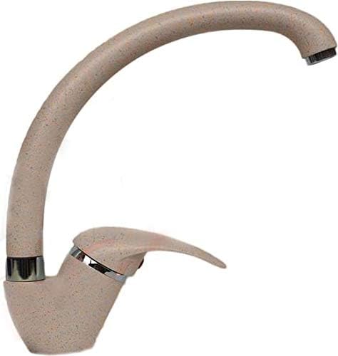 Miscelatore Cucina Avena BASIK – Becco Alto Girevole, Monocomando, Ottone di Qualità, Finitura Effetto Granito, Cartuccia Ceramica 35mm – Resistente al Calcare