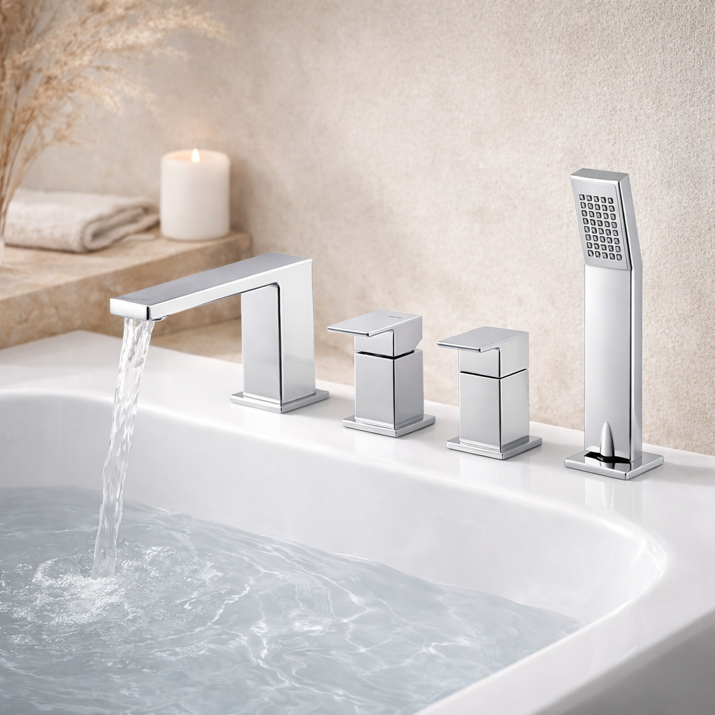 RUBINETTERIE LYS GRUPPO BORDO VASCA CON BOCCA E SET DOCCIA CROMO