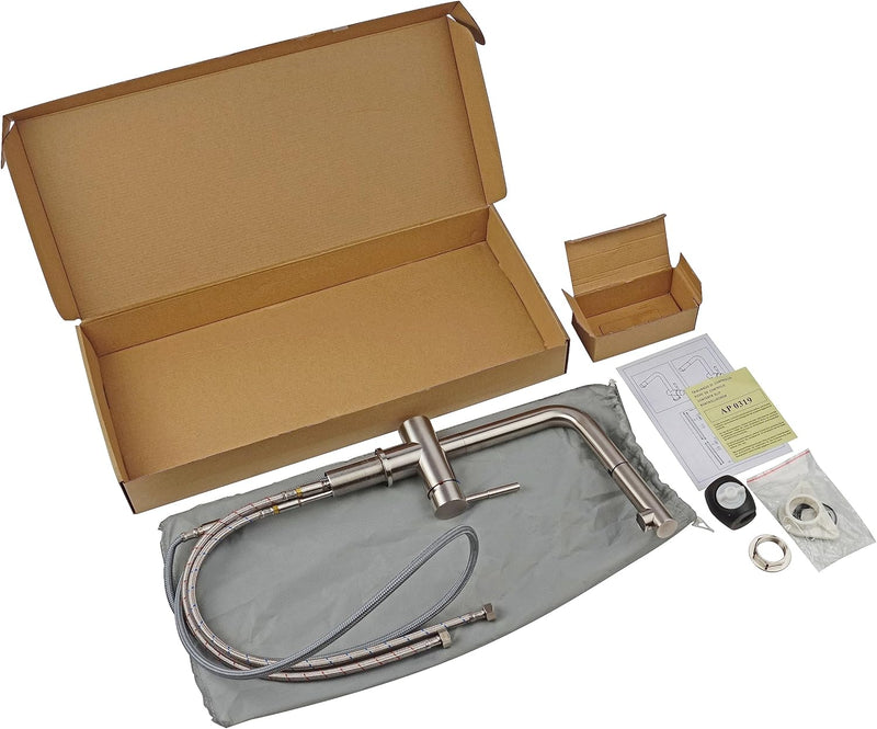 Rubinetto Miscelatore Monocomando Cucina, INOX, Lavello doccia estraibile