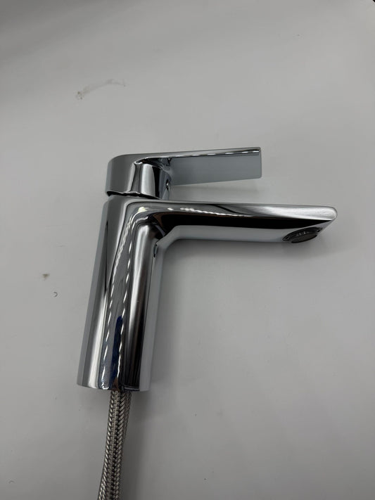 BASIK Miscelatore Lavabo Bagno in Ottone Cromato – Rubinetto Monocomando dal Design Squadrato Moderno, Facile da Installare e Durevole nel Tempo