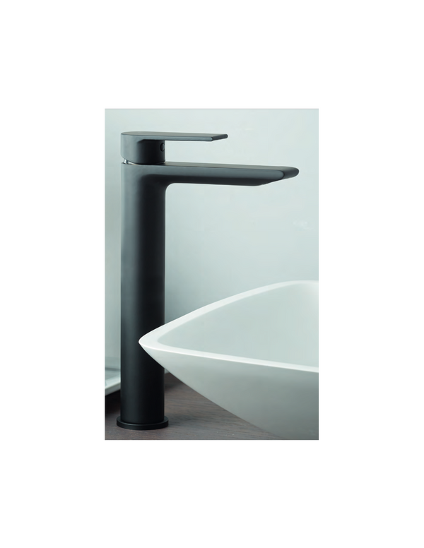 BASIK MISCELATORE LAVABO ALTO CRIS NERO